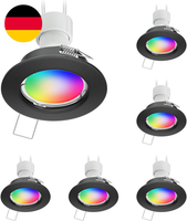 Ledscom.De 6 StüCk Decken-Einbaustrahler Fere Einbaurahmen Schwarz Matt Inkl. Sm