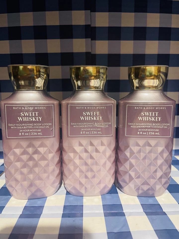 3 X SWEET WHISKEY 8 oz NOURISHING BODY LOTION Vanilla Berries BATH & BODY WORKS - Image 3 of 3