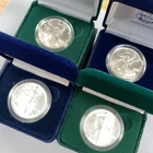 4 US 1ozt .999 Silver Eagle $1 BU 1-1991 2-1992 1994 w/certs/boxes L24548