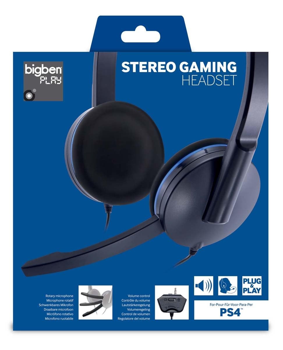 Big Ben PS4 Stereo Gaming Headset Black/Blue (Sony Playstation 4)