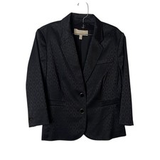 Banana Republic Womens Black Jacquard Satin Blazer Jacket Petite 12