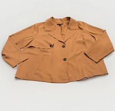 J.Jill Women's Wearever Easy Care Tan Storm Flap Cropped Trench Jacket 2X NWOT