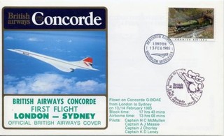 BA054 First flight Concorde G BOAE London sydney