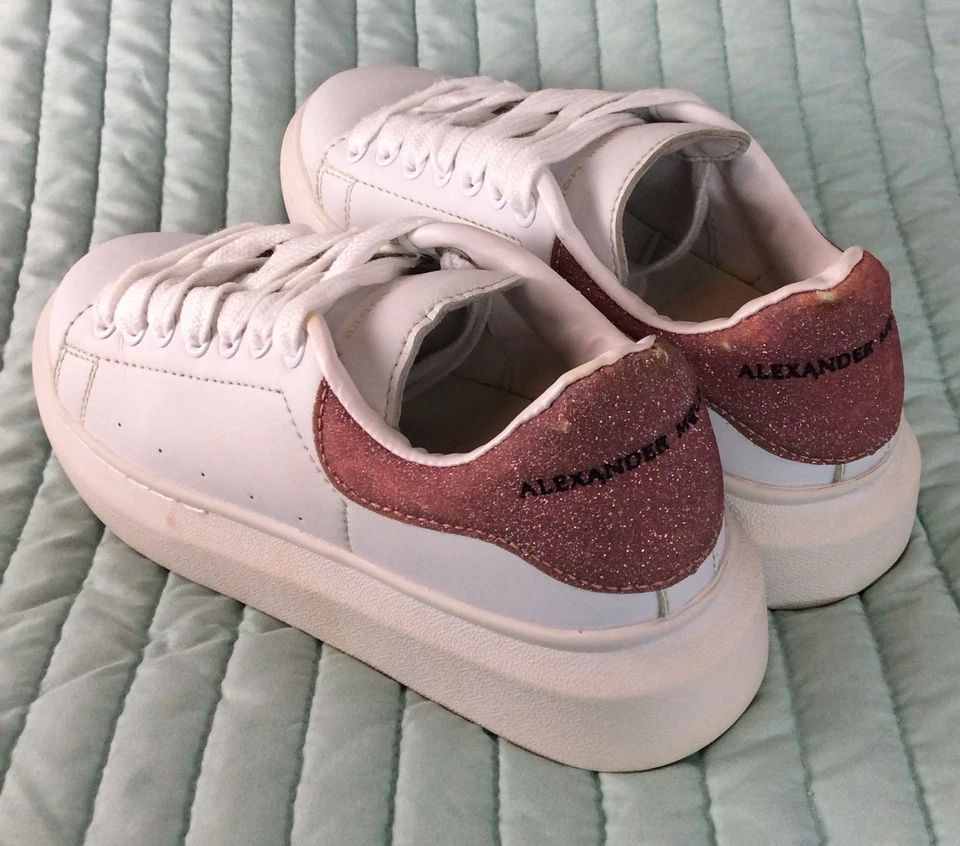 Size 6 - Alexander McQueen Oversized Drop White With Pink Glitter - Image 2 of 4