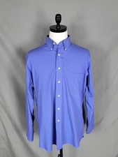 Chaps Wrinkle Free Men's Large Blue Dress Shirt Button-Up 16-16.5 34/35