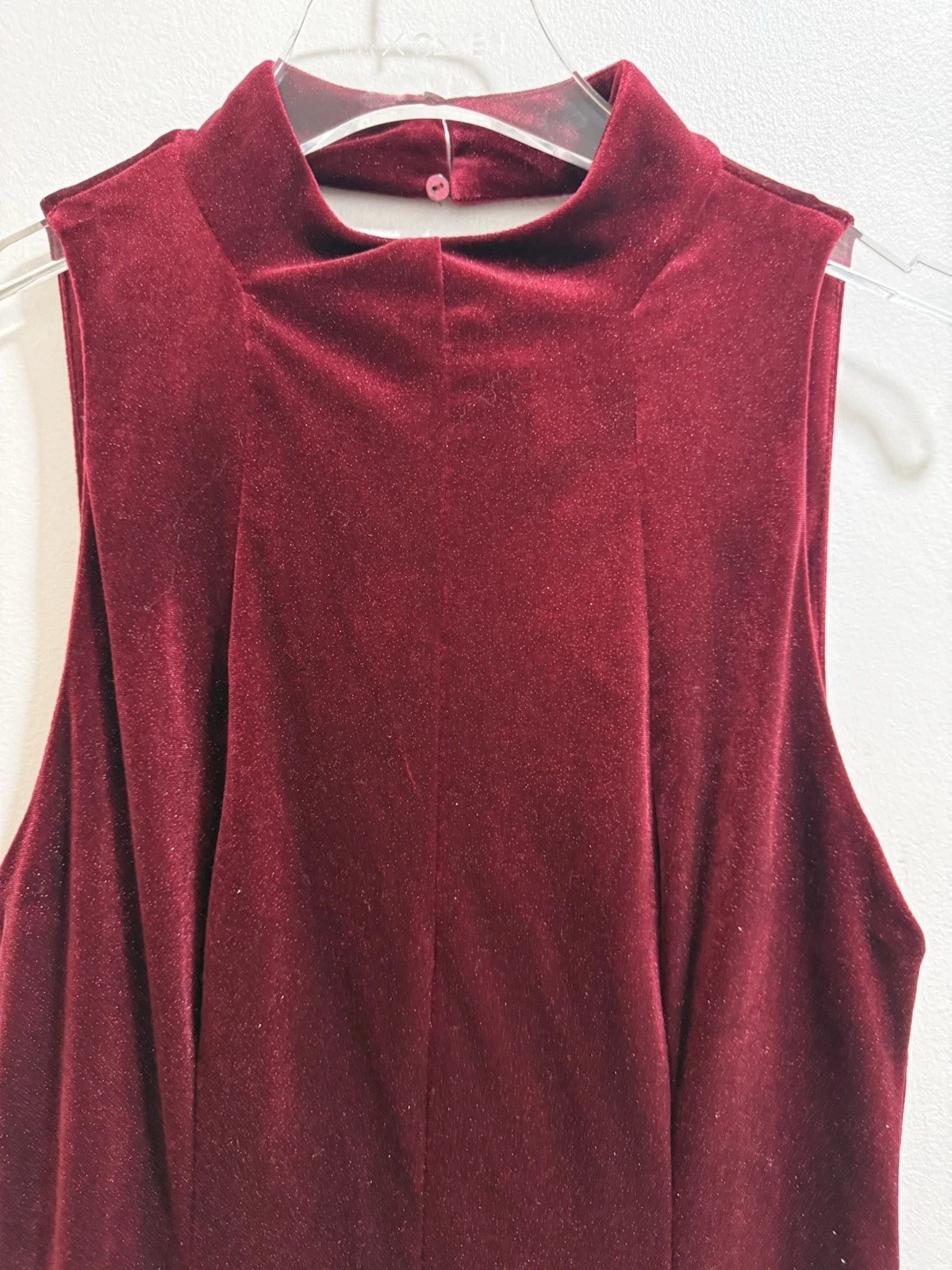 Zara Burgundy Velvet Midi Dress Size M Ref 9934/854/605 RRP £39.99 thumbnail 10