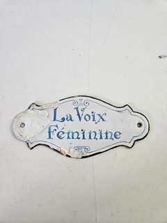 Ancienne Petite Plaque de porte en émaille