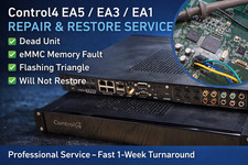 Control4 EA5 / EA3 / EA1 ? eMMC Flash Fault ? Flashing Triangle ? Repair Service