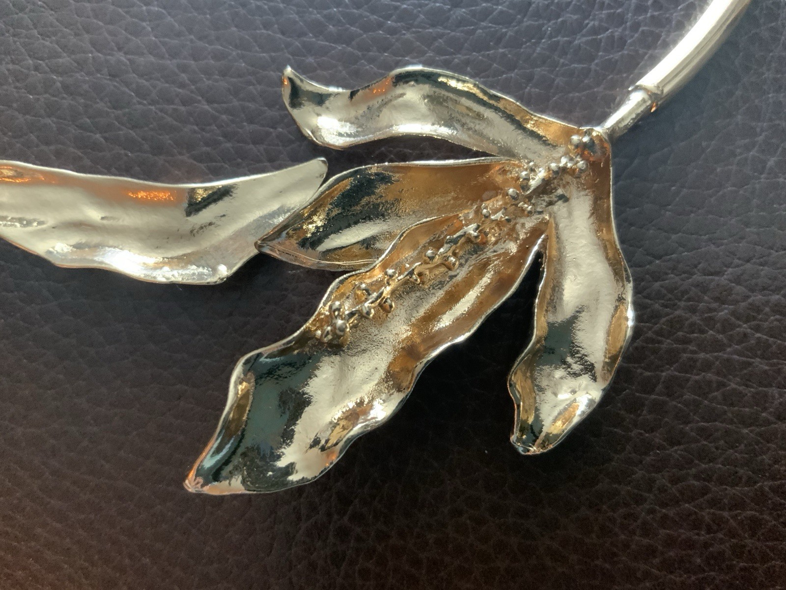 Necklace Flower Zara Choker Statement Gold Open Leaf Petal Collar Boho Maple