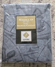 Lorraine Home Fashions Magellan Fabric Shower Curtain 70x72" Polyester NIP