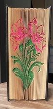 Handmade Folded Book Art  Flower    Upcycled Book Sculpture Decor Gift