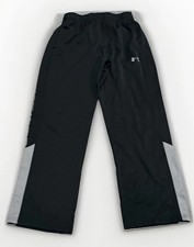 Under Armour Youth Boys Black Loose Fit Drawstring Elastic Waist Track Pants YL