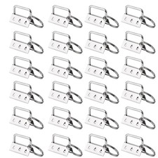 50 Sets Key Fob Hardware Key Fob Keychain Wristlet with Split Ring 1.25 Inch