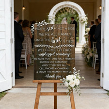Wedding Sign Rustic Pick a Seat Unplugged Wooden Vertical Sign for Wedding Cer