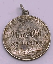 Vtg 1899 Solid 925 Silver Sixpence 6d Love Token Pendant  Victoria Initial Charm