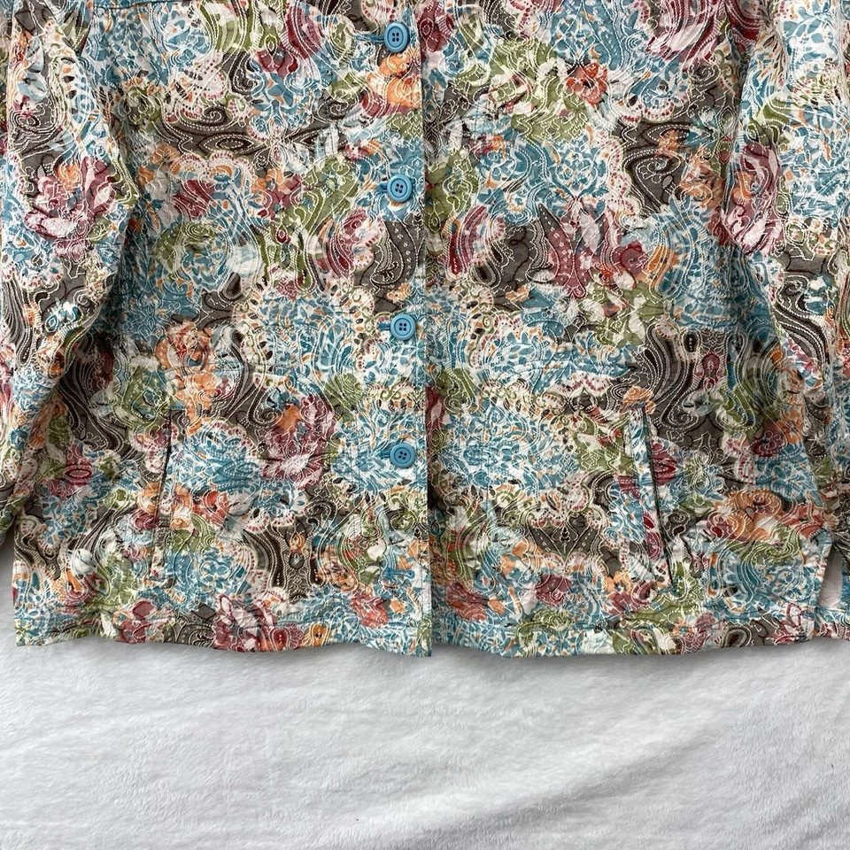 Blazer Baxter & Wells Mujer Talla Grande 2X Multicolor Floral Bordado Botón Foto 4 de 4