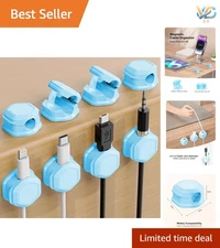 Versatile 8-Pack Magnetic Cable Clips - Ideal for Nightstands, Desks, and More