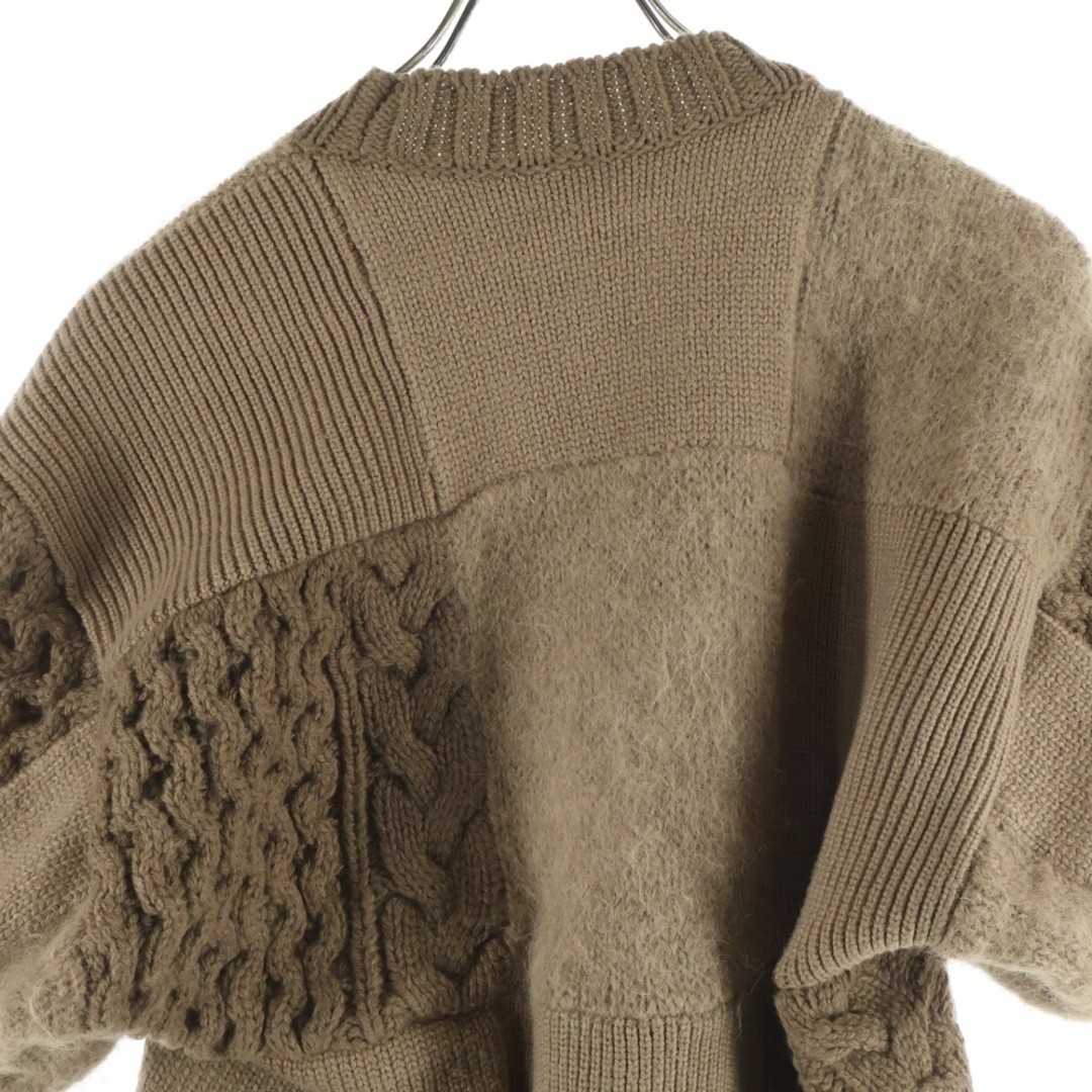 Sacai 24AW Patchwork Knit Pullover Wool Puff Slee… - image 4