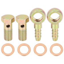 X AUTOHAUX 2 Sets 10mm Diameter Banjo Hose Barb Bolt Fittings Banjo Bolt Wash...