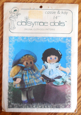 NEW  Vintage 1982 Sunrise Industries Daisymae Dolls Pattern:  14'' Cassie & Kay