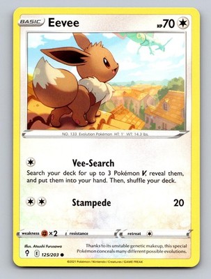Eevee 125/203 Common Evolving Skies Pokemon Near Mint