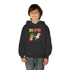 Six Seven Grinch Santa Hand Hoodie  Christmas Holiday Kids Sweatshirt