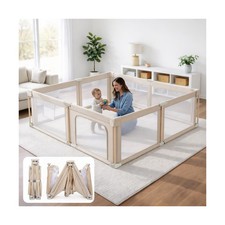 Foldable Baby Playpen with Mat 71x59 Inch, Foldable Baby Fence Play Yards for...