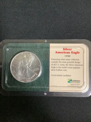 1990 American Silver Eagle UNC in Littleton Packaging