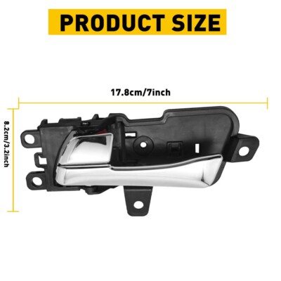 Chrome Interior Door Handle For 2011-2015 Hyundai Sonata - Front Or Rear, Driver Side