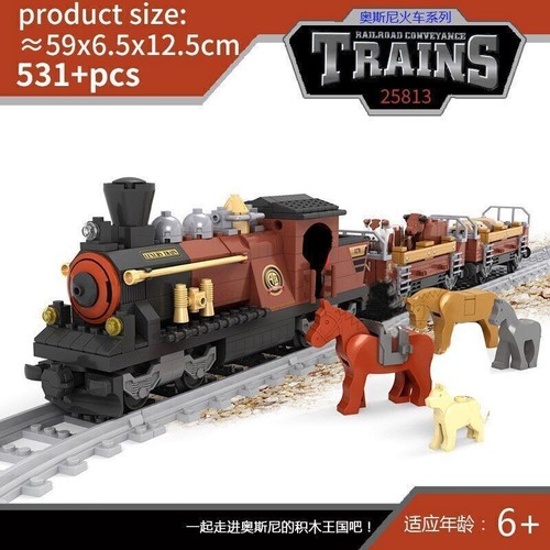 City Steam Train Cargo Railway Station Model MOC Building Blocks Set Bricks Toys - Picture 40 of 51