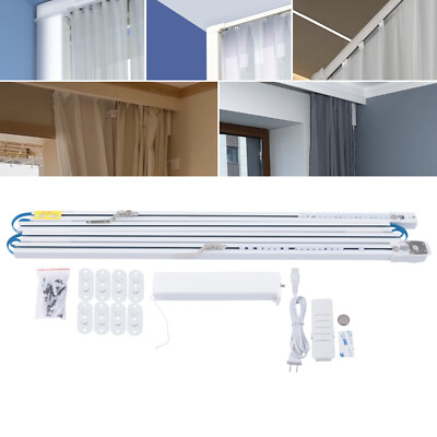 45W Open/Close Electric Drapery Curtain Track Bedroom Automatic Slide Rail 110V