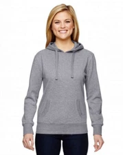 J America JA8860 Women's Glitter French Terry Hooded Sweatshirt, Oxford Gray,XXL