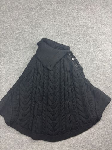 Hugo Boss Virgin Wool Shrug Women's S Black Cable Knit Buttons Pullover Sweater - Picture 3 of 7