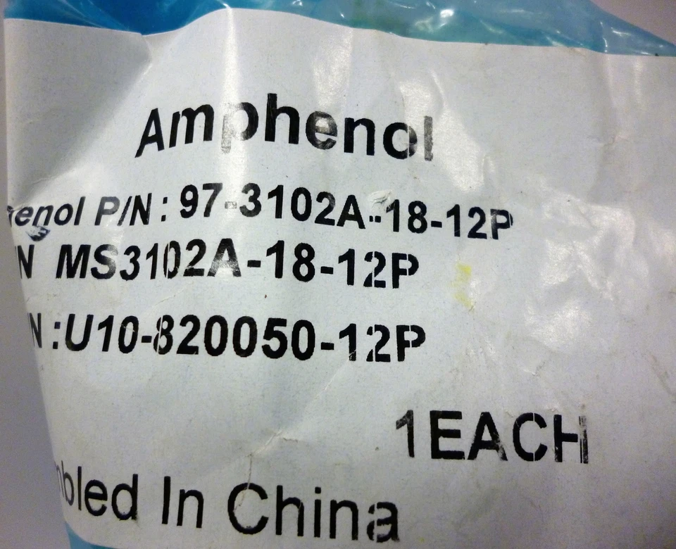 Amphenol 97-3102A-18-12P 6 Pin Connector - Image 3 of 3