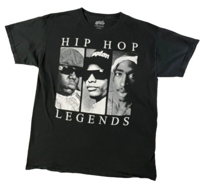 Original Flavor Hip Hop Legends 2 Pac Notorious BIG Eazy E Mens T Shirt L Black