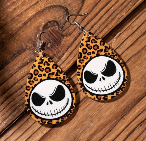 Halloween Horror Inspired Dangle Drop Hook Earrings Faux Leather, Enamel Or Wood - Picture 78 of 101