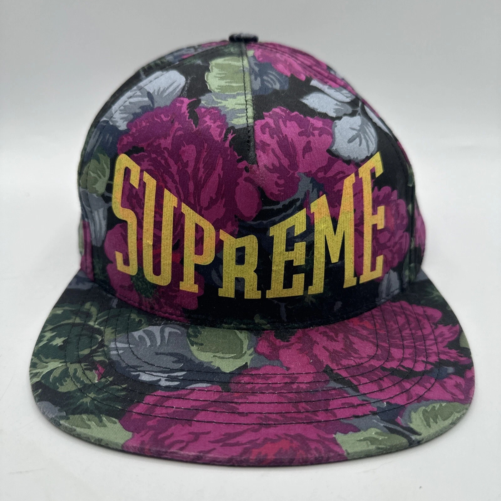Supreme SS18 Floral 5 Panneaux CAP CLASSIQUE BOÎTE LOGO CHAPEAU Noir Fleurs