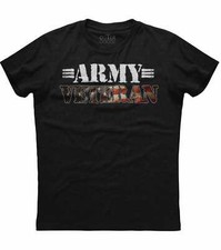 Army Veteran, Distressed Print Men's New Patriotic Trending Black T-shirt