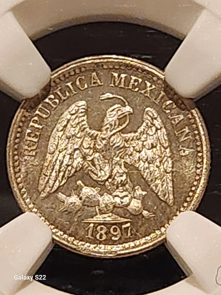 1897 CN M Culiacan, Mexico 5 Centavos NGC MS65 Silver Coin (Pop 6, 2 Higher) - Image 4 of 4