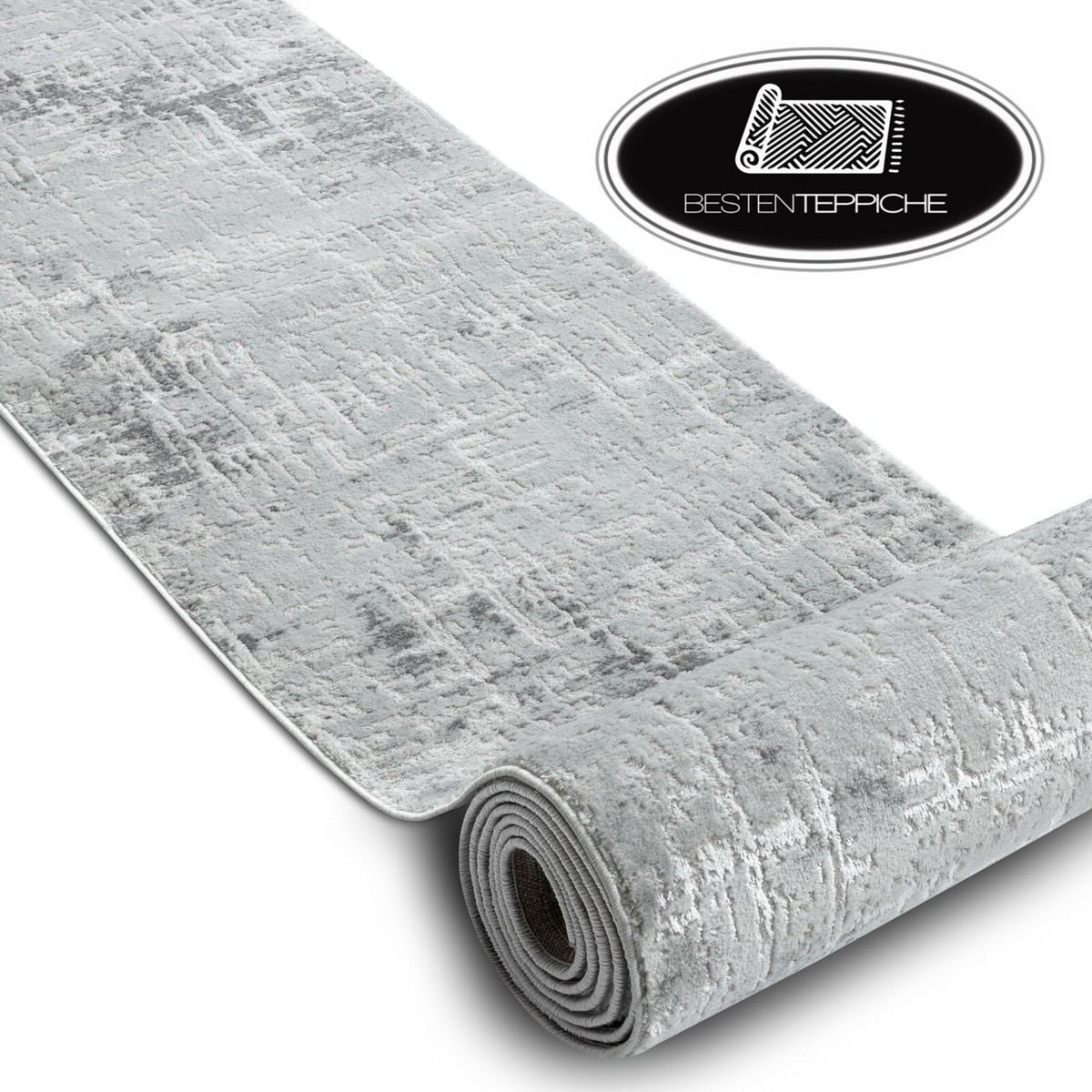 Modernen Läufer ARGENT Breite 60-120 Cm Rahmen Beliebige Länge Grau / Schwarz