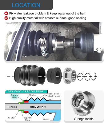For Sea Doo Carbon Seal Drive Line Rebuild Repair & Boot All 717