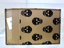 New Alexander Mcqueen Men's Logo Card Holder CC Case Skull