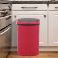 13 Gallon Plastics Trash Can Waterproof Kitchen Touch Free Automatic Garbage Can