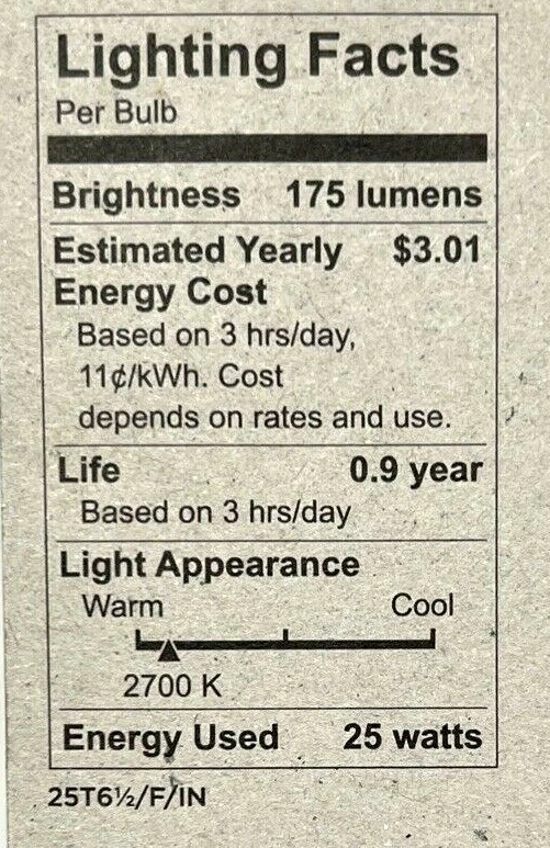 Westinghouse 25W Incan T 6 1/2 120V bulb 03724 E17 6 Pack - Image 4 of 4