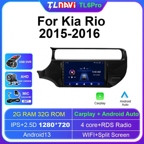 For Kia K3 Rio 2015 2016 Android 13 Carplay Car Stereo Radio BT GPS Navi 8+128GB - Picture 42 of 48