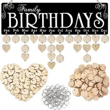 Wooden Family Birthday Reminder Tracker Calendar with 100 Tags Christmas Gifts