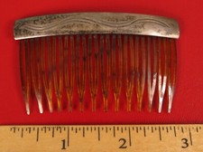 VINTAGE WOMENS SILVER TONE BARRETTE HAIR CLIP COMB MADE IN USA  