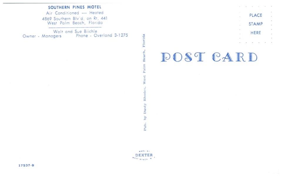 Southern Pines Motel by Walt and Sue Biichie West Palm Beach Florida