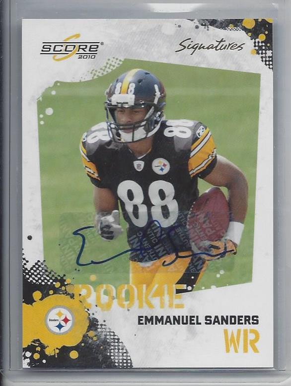 EMMANUEL SANDERS 2010 SCORE SIGNATURES RARE SP AUTO RC #361