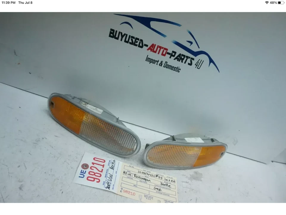 Juego de luces antiniebla izquierda y derecha Volkswagen Beetle 1998 2005 OEM UE98210 Foto 2 de 4